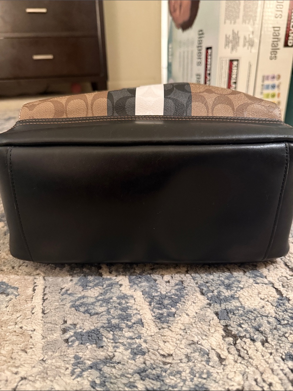 Coach Signature Monogram Brown Stripe Men's Backpack - Picture 9 of 12